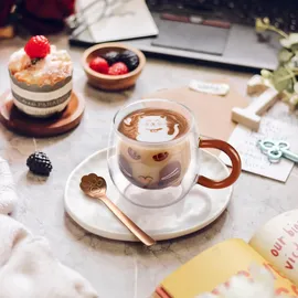 luxuskollektion Doppelwandige Katzen Latte Macchiato Gläser 0,28 l