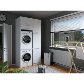 laundreezy Mehrzweckschrank-Set 118 x 238 x 68 cm Weiß