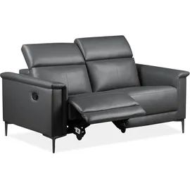 OTTO home 2-Sitzer OTTO HOME "Lund, mit Relaxfunktion und Kopfteilverstellung", grau, B:160cm H:97cm T:100cm, Kunstleder 100% Polyurethan, Sofas, manuell od. elektrisch (m.USB-C), Echtleder, Kunstleder, Webstoff