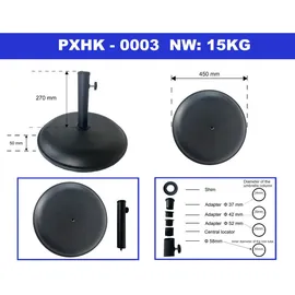 casa.pro Sonnenschirmständer Bionaz Ø45x5 cm Sonnen- - Sichtschutz, Sonnenschirmständer