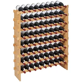 Vevor Weinregal 72 Flaschen 8-stöckig 80 x 30 x 90 cm Natur