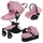 TPFLiving Luxus Kombi-Kinderwagen 3in1 Set - Modell 5 Kunstleder - Braun