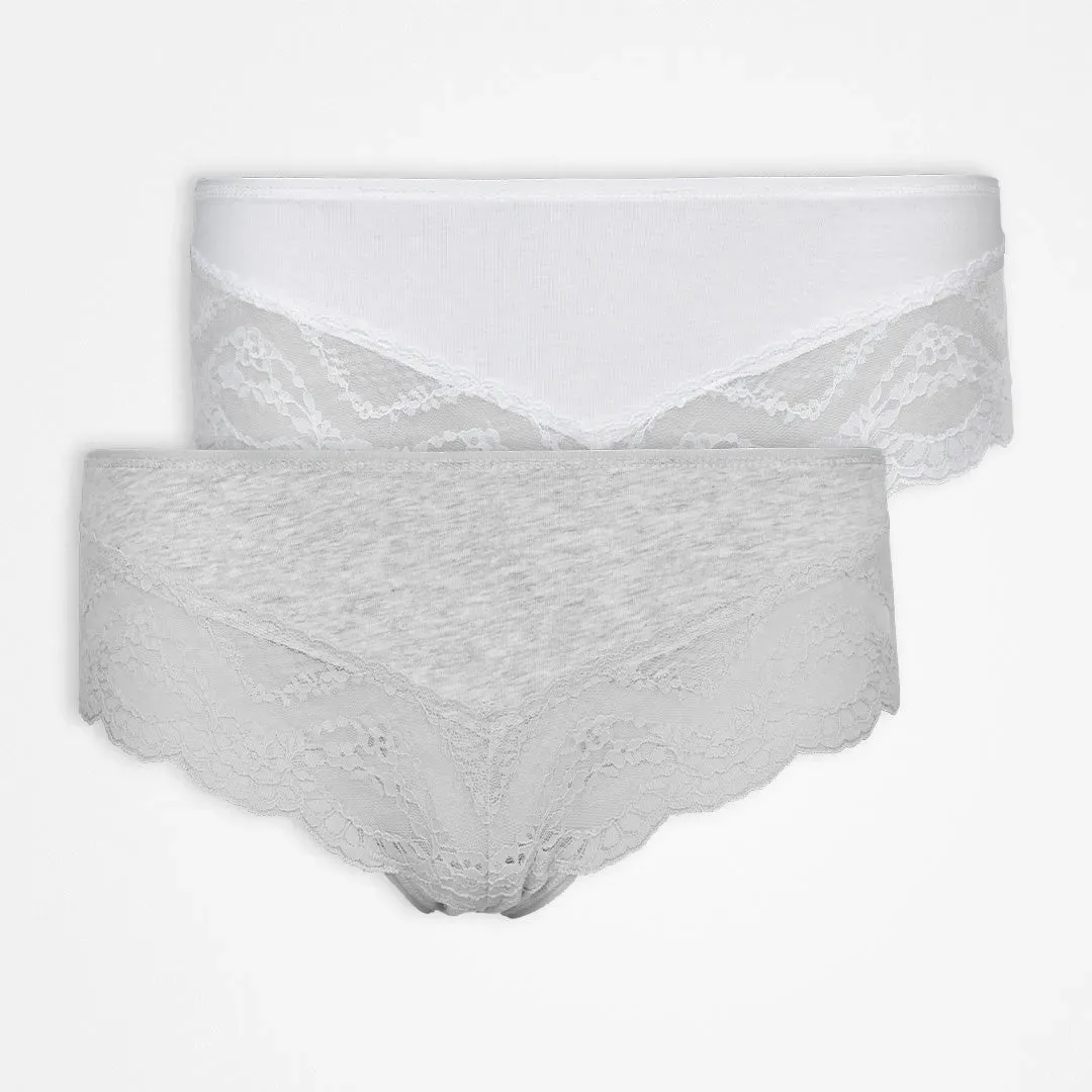 SNOCKS Hipster Lace 2er Set grey/white - S