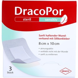 Dracopor Sensitiv 8x10cm Steril mit Silikonkleber 3 ST