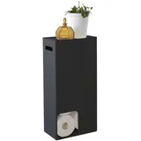 YAMAZAKI 3456 TOWER Toilettenpapierspender, schwarz, Stahl, Minimalistisches Design, 23 x 12,5 x 48 cm (LxBxH)