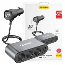 DUDAO KFZ-Ladegerät 2x USB / 3x Zigarettenanzünder-Splitter Schwarz