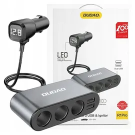 DUDAO KFZ-Ladegerät 2x USB / 3x Zigarettenanzünder-Splitter Schwarz