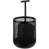 APS Besteckbehälter DART, Metall, Ø 12 cm, Höhe 25 cm, möbelschonende Unterseite, 3 Fächer, schwarz