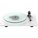 Pro-Ject T2, Audiophiler Plattenspieler mit massiven Glasteller und Sumiko Rainier (Weiß)
