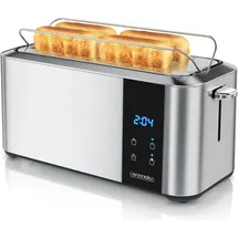 Arendo Langschlitz-Toaster Silber