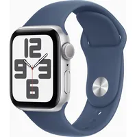Apple Watch SE 2024 GPS 44 mm Aluminiumgehäuse Silber, Sportarmband Denim M/L