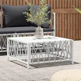 vidaXL Gartentisch 70 x 70 x 34 cm Weiß