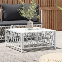 vidaXL Gartentisch 70 x 70 x 34 cm Weiß