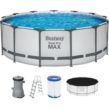BESTWAY Steel Pro Max Frame Pool Set 396 x 122 cm inkl. Filterpumpe
