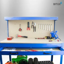 BITUXX Lochwand Stahl 115 x 55 x 140 cm Blau