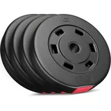 Hop-Sport Hantelscheiben-Set 5, 10, 20, 30 kg Kunststoff Gewichte 30 mm Hanteln Gewichtsscheiben 4x5 kg / 2x10 kg / 2x5 kg+2x10 kg (4 x 5 kg)