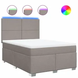 vidaXL Boxspringbett 140 x 200 cm Taupe