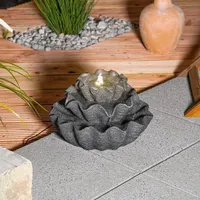 esotec Solar Muschelbrunnen mit Akku und LED Licht wetterfest outdoor 101328