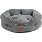 Bedsure Katzenbett waschbar Katzen Bettchen - 51x48x15cm Katzenkorb mit Zweiseitig Innenkissen Katzenschlafplatz für Katzen oder kleine Hunde,Grau