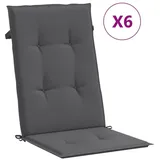 vidaXL Gartenstuhlauflage 120 x 50 x 3 cm anthrazit 6 St.