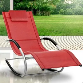 tillvex Relaxliege Sonnenliege 150 x 60 x 89 cm Rot