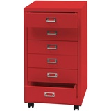 Mendler Rollcontainer HWC-L49, Schubladenschrank Stahlschrank Aktenschrank, Metall 75x40x41cm 6 Schubladen ~