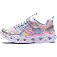 SKECHERS Heart Lights Rainbow Lux sports shoes sneakers, Silver Multi Sparkle Mesh Multi Trim, 34