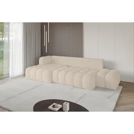 altdecor Ecksofa Cord mit Schlaffunktion 2-Sitzer Beige