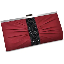 Steuer Bordeauxfarbene Satin-Optik Abendtasche Red