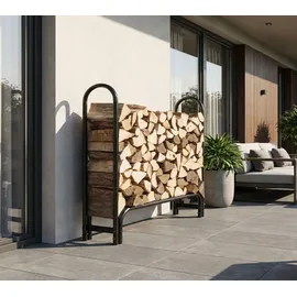 ShelterLogic Kaminholzregal Stahl 126 x 25 x 118 cm inkl. Abdeckung Schwarz
