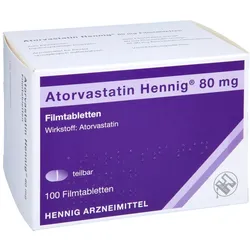 Atorvastatin Hennig 80 mg Filmtabletten 100 St