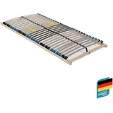 Sleepneo Lattenrost, Braun, Holz, Buche, 7-Zonen, 120x200 cm, Hergestellt in Deutschland, Federholzleisten verleimt, Federleisten mit Duokappen, individuelle Liegehärteeinstellung, Mittelgurt, verstellbar, Schlafzimmer, Lattenroste