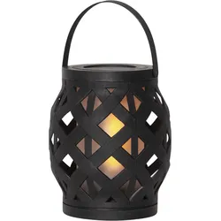 , Garten-Laterne FLAME M black Feuer-Effekt & Timer