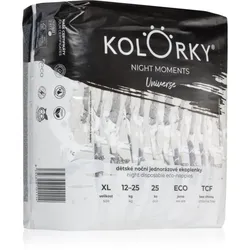Kolorky Night Moments Einweg-Ökowindeln für vollen Schutz während der Nacht Größe XL 12-25 kg 25 St.