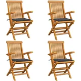 vidaXL Gartenstuhl 60 x 113,5 x 20,7 cm braun 4 St.