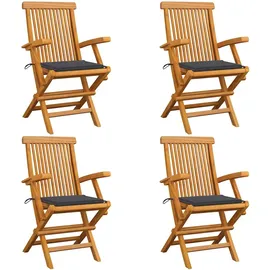 vidaXL Gartenstuhl 60 x 113,5 x 20,7 cm braun 4 St.