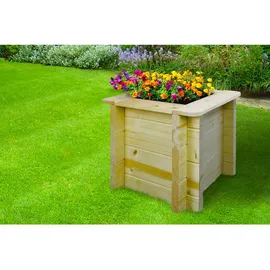 TIMBELA Hochbeet 38 x 38 x 35 cm Beige