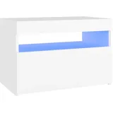 vidaXL Nachttisch mit LED-Leuchten Weiß 60x35x40 cm Holzwerkstoff