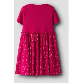 NAME IT Jerseykleid "NMFHAISY SS DRESS PB", Mädchen, Gr. 92, N-Gr, love potion, Jersey, Obermaterial: 95% Baumwolle, 5% Elasthan, bedruckt, unifarben, bequem, Rundhals, Kleider Jerseykleid
