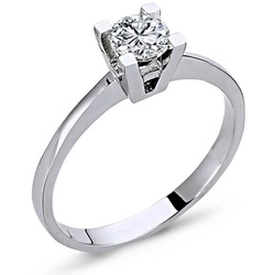 EinStein Diamant Diamantring 0,38 Carat Diamant Solitär Ring Antragsring Weißgold, Diamant weiß 54