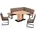 K+W Komfort & Wohnen Essgruppe K+W KOMFORT & WOHNEN "Spider II", beige (sand 35,), H:88cm T:50cm, Sitzmöbel-Sets, Essgruppe, langer Schenkel wahweise in 2 Breiten, 2 Freischwinger, 1 Tisch