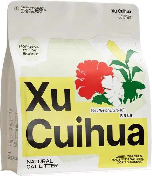 XUCUIHUA Pflanzliches Katzenstreu (Grüntee-Duft) 2.5kg