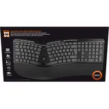 Müller ergonomische Multimedia-Tastatur mit 124 Tasten und Scroll-Rad, QWERTZ (DE/AT), kabelgebunden, schwarz