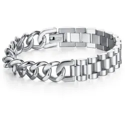Firetti Edelstahlarmband »Schmuck Geschenk Armband Panzerkette kombiniert, verstellbar« Firetti edelstahlfarben
