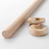 1 Stück Runden Kleiderschrankstange Kleiderstange - Hölzern Schrank-Stange Schrankrohr - Länge 50-150cm - Stange für Garderobe und Nische (Color : D2cm/0.78IN, Size : L 80cm/31.4In)