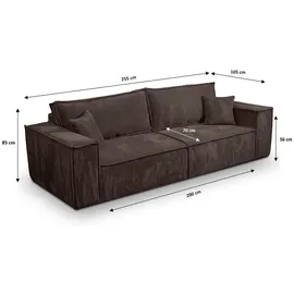 petits-meubles SOFA Isaac 4 Sitzplätze Braun
