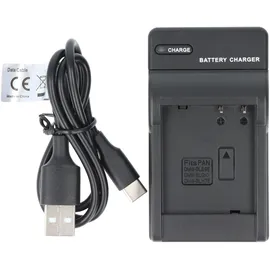 AccuCell Akku und Ladegerät Powerset kompatibel für Panasonic DMW-BLG10, DMW-BLE9, DMW-BLH7E
