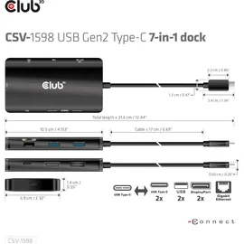 Club 3D Dockingstation - USB-C 3.2 Gen 2 - 2 x DP