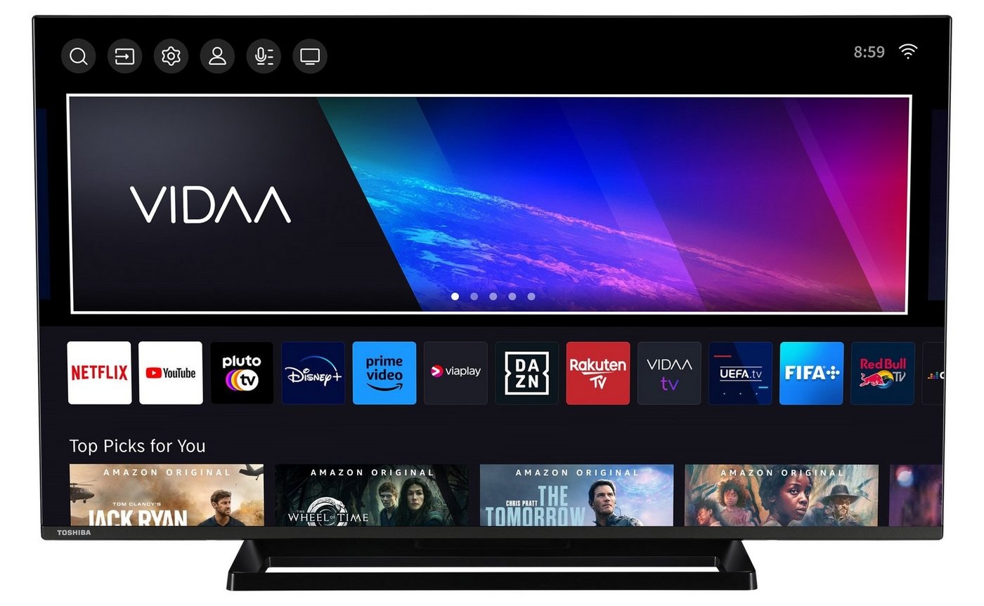 Toshiba 43LV3E63DAZ LCD-LED Fernseher (108 cm/43 Zoll, Full HD, VIDAA Smart TV, HDR, Triple-Tuner, Bluetooth, VIDAA U6, Dolby Audio, Alexa-fähig) schwarz