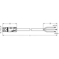 WAGO 774-9993/206-702 konfektionierte Anschlussleitung, Eca, Stecker/offenes Ende, weiß 7749993206702